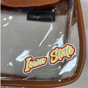 Logo Brands Iowa State Cyclones Clear Stadium Approved Crossbody Bag Brown Trim